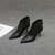SUNTEK欧洲站女鞋压花V口胎尖头细跟高跟短靴女单靴裸靴百搭及踝靴(36 黑色6厘米【猪皮内里】)