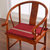中式古典亚麻椅垫可拆洗四季通用加厚海绵绑带茶艺围椅坐垫餐椅垫(红色)