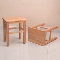 永岩钢木 学生实木方凳 培训凳子  YY-0048(原木色 默认)