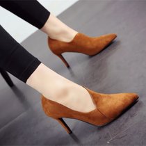 欧美性感短靴2018春秋新款踝靴尖头高跟短靴细跟时尚女靴子宴会鞋(红色)