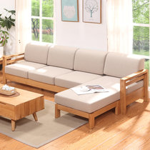 吉木多 实木沙发北欧小户型白橡木沙发组合现代简约新中式客厅家具 沙发坐套拍下备注颜色(原木色 三人位)