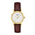 天梭(TISSOT)手表 新款 魅时系列 经典超薄石英商务风女士手表 天梭 女士手表(金壳白面棕皮带)