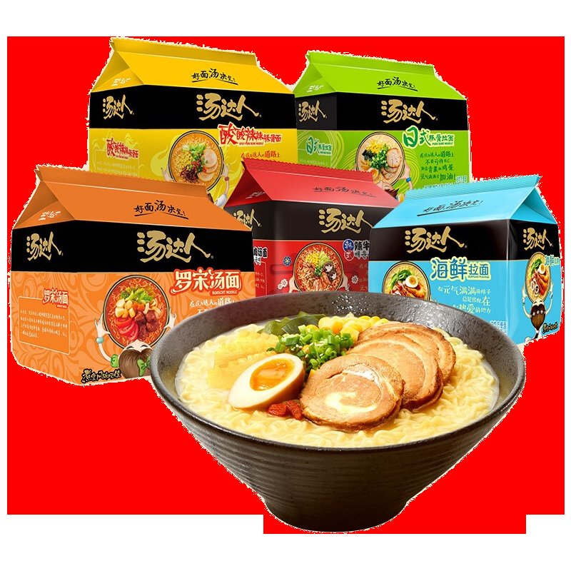 统一  汤达人袋装速食方便面*5连包 5种口味可选