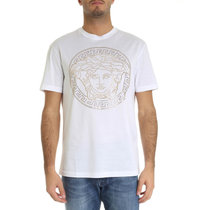 Versace男士白色棉铆钉短袖T恤A77987-A201952-A001M码白 时尚百搭