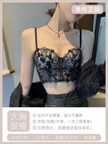 SUNTEK大胸显小胸内衣女性感纯欲薄款聚拢胸罩调整型收副乳外穿文胸套装(黑色【单文胸】 XL 【推荐38/85BC罩杯】)