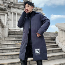 太子龙男士羽绒棉服潮牌2019新款毛领工装轻薄帅气潮流学生中长款冬季外套   STZDQCY7988(TZL-STZDQCY7988蓝色 4XL)