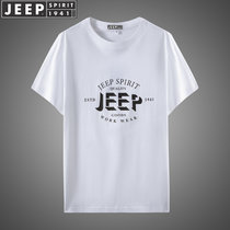 JEEP SPIRIT吉普男装T恤夏装新款纯棉圆领短袖t恤户外全棉透气打底衫体恤衫运动短t(2J2017白色 L)