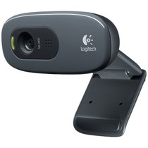 Logitech/罗技 C270 HD 720p免驱高清电脑摄像头 内置麦克风盒装行货(灰黑色)