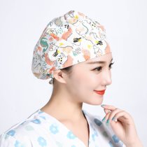 SUNTEK做饭时戴的帽子防油烟厨房女士室内家用包头套工作防掉发护士卫生(可调节 仙人掌)