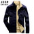 JEEP SPIRIT吉普男士纯棉夹克双面穿立领外套秋冬男士工装外套两面可穿中老年上装(深蓝色 XL)