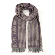 阿玛尼中性围巾 Emporio Armani/EA系列 男女士格纹羊毛围巾 90057(紫色 其他)