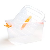 透明塑料收纳整理箱特大号加厚玩具衣服有盖储物箱家用收纳盒子收纳箱子透明(透明 大号（长41宽28高23cm）)