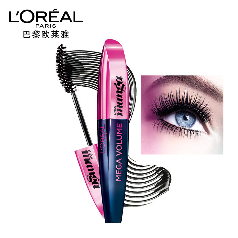 睫毛膏欧莱雅大眼甜心睫毛膏浓密纤长卷翘抗油抗汗不晕染c型刷86mlc型