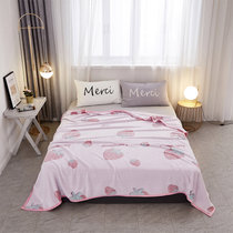 意尔嫚 毛毯加厚法兰绒毯子珊瑚绒午睡空调毯水晶绒毛巾被四季可用床单盖毯(可爱草莓)