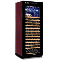 西伯仑 XL-168智能恒温红酒柜 茶叶柜 冷藏柜 冰吧展示柜 展架红木纹实木层架(红色暗拉手挂杯)