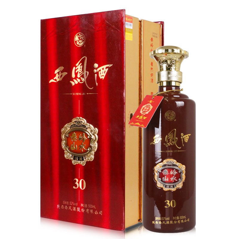 白酒图片】西凤酒 52度秦岭山水云天30凤香型白酒 单瓶500ml图片大全