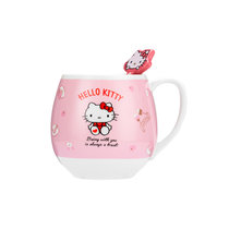 MINISO名创优品Sanrio Characters带勺陶瓷杯咖啡杯茶杯可爱少女(【凯蒂猫】480ml 默认版本)