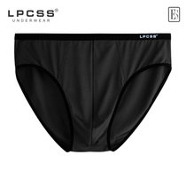 1条LPCSS男士内裤莫代尔男三角裤透气细边底裤衩肥佬裤加肥加大码(黑色 L)