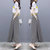 套装裙2018新款显瘦雪纺裙子女夏女神范时尚休闲两件套连衣裙长裙(套装裙)(XL)