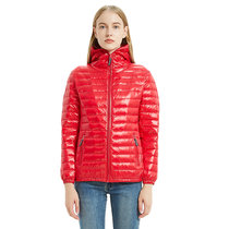 冬季新款大码轻薄羽绒服女士款连帽装羽绒服上衣外套时尚羽绒服8731(红色 XL)