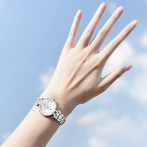 雷诺时尚镶钻女士手表钢带防水腕表钟表悦己系列 国美超市甄选