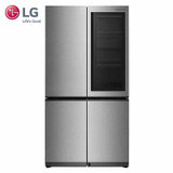 LG玺印冰箱GR-Q23FGNGM 682升大容量原装进口敲立见对开门中门冰箱 自动开门 流光银色 智能电脑控温