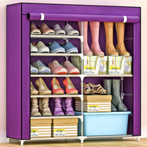 蜗家双排加大鞋柜防尘防潮8格鞋柜可放靴子自由组装储物架 0602CX(紫色 0602CX)