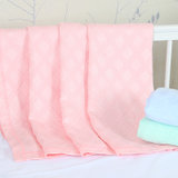 爱娜麻麻婴儿竹纤维冰丝盖毯薄款毯子空调被宝宝毛毯儿童被子盖毯夏凉被(粉红色 110cm*130cm)