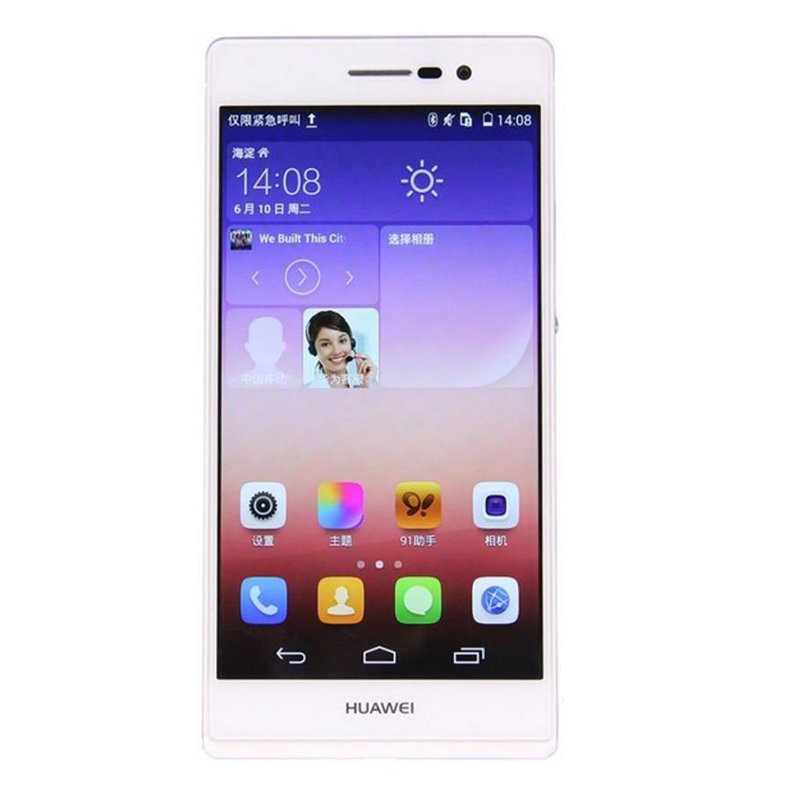 手机huawei华为p7移动4g四核5英寸216g单卡智能手机白官方标配返回