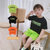 男童短袖T恤2021新款儿童夏装字母韩版帅气洋气宝宝半袖上衣绿色(黑色 110)