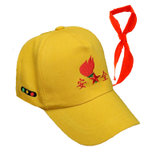 SUNTEK小学生安全小黄帽儿童刺绣红绿灯学校户外运动会帽子来图定制logo(学生款（53-58厘米） 刺绣安全布帽加红领巾)