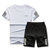 富贵鸟运动套装男夏季跑步休闲健身运动服两件套新品速干运动男装(白色 L 建议105-120斤)