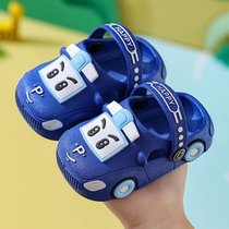 SUNTEK新款儿童拖鞋夏季男女童卡通小汽车宝宝凉拖室内外防滑软底凉拖鞋(180码/适合脚长18cm 蓝色小汽车)