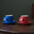 日式陶瓷杯子克莱因蓝色咖啡具意式浓缩手冲咖啡杯家用水杯马克杯(逸云咖啡杯（红+蓝套组） 默认版本)