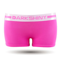 DarkShiny 超弹超细纤维 炫彩糖果素色 女式平角内裤「FECL01-FECL10」(粉红色 L)