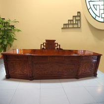 红木家具3.2米红木书桌实木办公桌老板桌带侧柜非洲黄花梨木