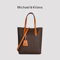 MICHAEL&KILANS 品牌包包女包新款老花单肩包时尚百搭斜挎包小方包手提包B2210789(咖啡色)