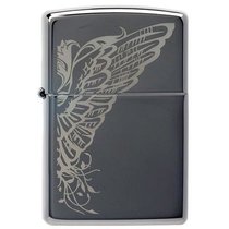 芝宝Zippo打火机 24802黑冰折翼天使 蝴蝶之翼