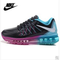 耐克女鞋Nike air max90全掌气垫飞线跑步鞋皮面休闲运动鞋(黑色 37)