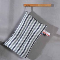 樵纪全棉水洗棉定型枕 蓝绿条纹 1只 全棉面料 细腻亲肤