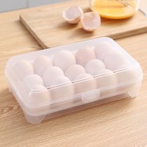厨房15格冰箱鸡蛋盒保鲜盒塑料便携食品收纳储物盒透明蛋托盒子(白色3个装 默认版本)