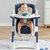 ALCOCO宝宝餐椅吃饭学座椅婴儿童椅子多功能餐桌椅宝石蓝BSK80604 稳固防倒 可坐可躺 轻松折叠