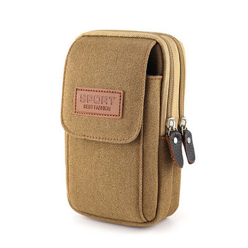 新手机包男腰包竖款帆布7寸包横款穿皮带6寸手机包男工地零钱挂包特价