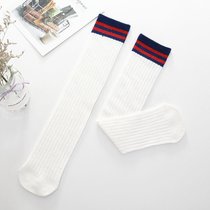 3双装韩版儿童中筒袜休闲过膝长筒袜无后跟儿童袜1-16岁(白色1双 均码长度约40cm)