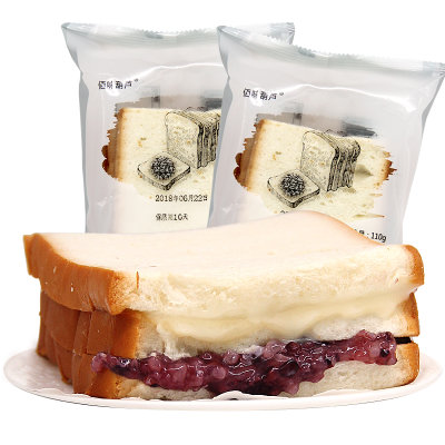 佰味葫芦紫米面包110g*10袋奶酪三明治夹心切片营养早餐零食(自定义 自定义)