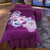 小清新美容床罩四件套纯棉网红北欧风高档欧式美体养生按摩床罩套(牡丹紫色 180x60梯头四件套)