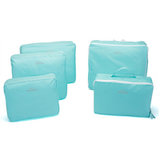普润 韩版旅行包中包整理包 收纳袋五件套 蓝色