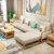 皮耐迪 全实木沙发组合北欧风小户型木质布艺现代新中式整装客厅家具(原木色 茶几)