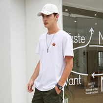 沃特短袖t恤男2021夏季新款上衣中国风运动半袖服装国服潮牌K2M1650(白色 XXL)
