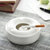 松发瓷器陶瓷烟灰缸烟碟烟碟圆形烟盅白色简约可拆洗烟碟-白 环保材质